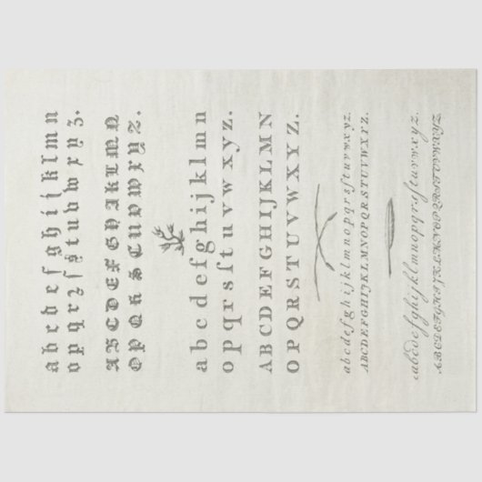 Mousseline Papier de découpage Alphabet vintage (Recto)