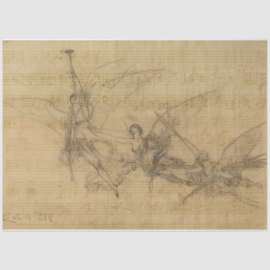 Mousseline Papier de découpage Angles et musique (Recto)