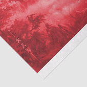 Mousseline Papier de découpage asiatique Pagode Rouge (Détail)