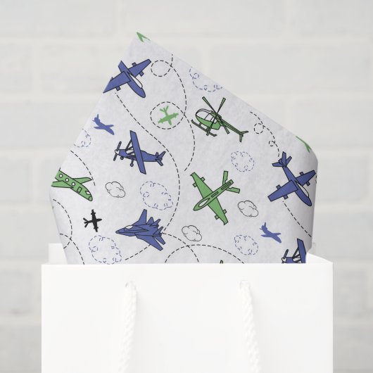 Mousseline Papier de découpage avion hélicoptère, aéronef (Sac cadeau)