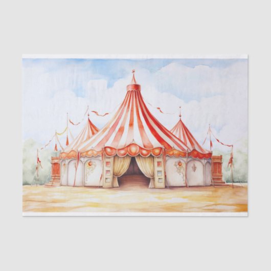 Mousseline Papier de découpage Big Top Circus Tente 3 (Recto)