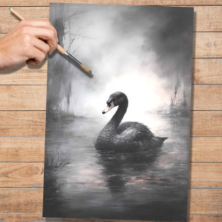 Mousseline Papier de découpage Black Swan 2
