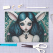 Mousseline Papier de découpage blanc lapin blanc Whimsical (Artisanat)