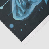 Mousseline Papier de découpage bleu Abstrait Wolf (Détail)