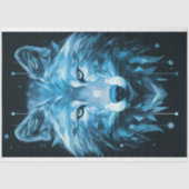 Mousseline Papier de découpage bleu Abstrait Wolf (Recto)