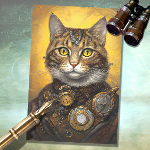 Mousseline Papier de découpage Cat Steampunk 2