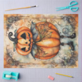 Mousseline Papier de découpage Citrouille Jack-o'-lantern vin (Artisanat)