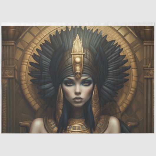 Mousseline Papier de découpage Cleopatra Egyptian Queen Phara (Recto)