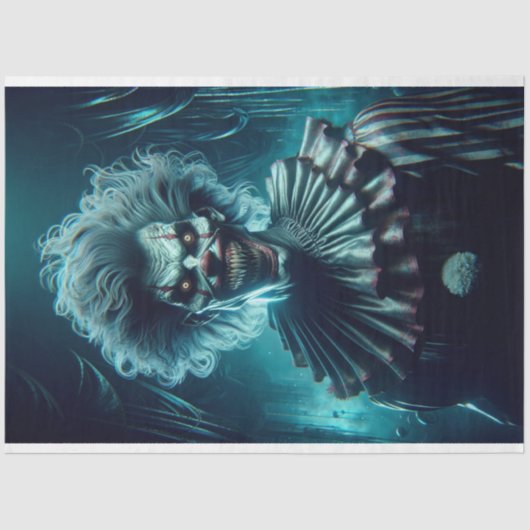 Mousseline Papier de découpage clown Déplaisant clown cémenté (Recto)