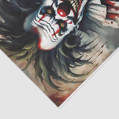 Mousseline Papier de découpage clown rouge d'Halloween (Détail)