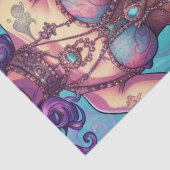 Mousseline Papier de découpage couleur Psychédélique femme ta (Détail)