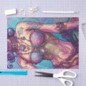 Mousseline Papier de découpage couleur Psychédélique femme ta (Artisanat)