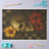 Mousseline Papier de découpage crâne gauche et Hibiscus (Artisanat)