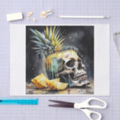 Mousseline Papier de découpage crâne Pina Colada (Artisanat)