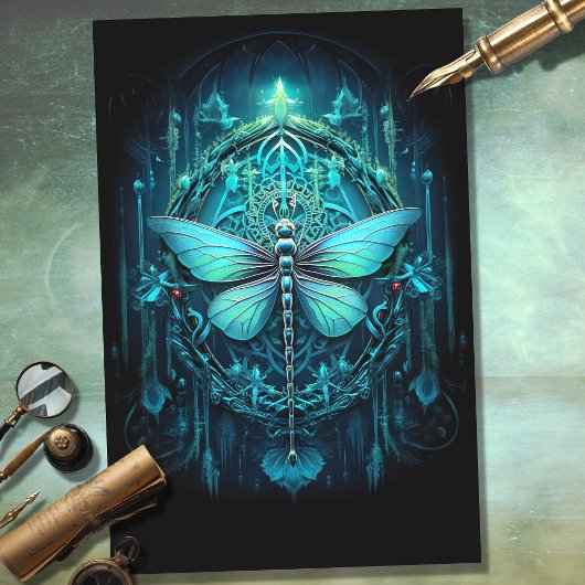 Mousseline Papier de découpage de 2 libellules gothiques