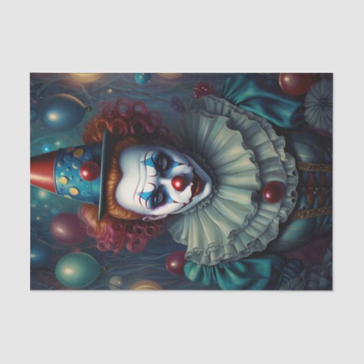 Mousseline Papier de découpage de clown déplaisant (Recto)