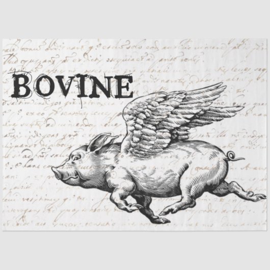 Mousseline Papier de découpage de cochon volant (Recto)