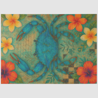 Mousseline Papier de découpage de crabe bleu tropical - Côtie