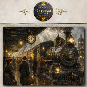 Mousseline Papier de découpage de gare ferroviaire vintage