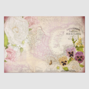 Mousseline Papier de découpage de la carte du Mexique républi