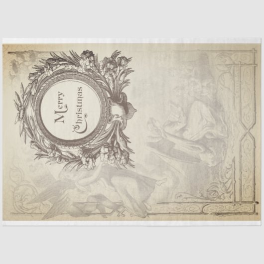 Mousseline Papier de découpage de mobilier de Noël Angel (Recto)