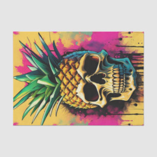 Mousseline Papier de découpage de néon à crâne d'ananas tropi