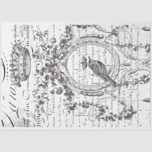 Mousseline Papier de découpage de script d'oiseaux (Recto)