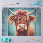 Mousseline Papier de découpage de vaches Highland Orament ble (Artisanat)