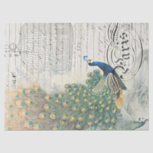Mousseline Papier de Decoupage d'éphémères de paon