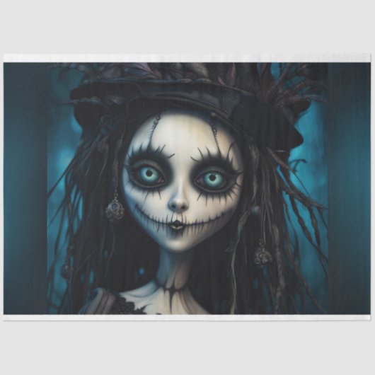 Mousseline Papier de découpage déplaisant Voodoo Halloween (Recto)