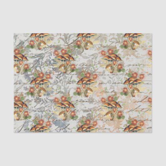 Mousseline Papier de découpage du groupe de champignons ancie (Recto)