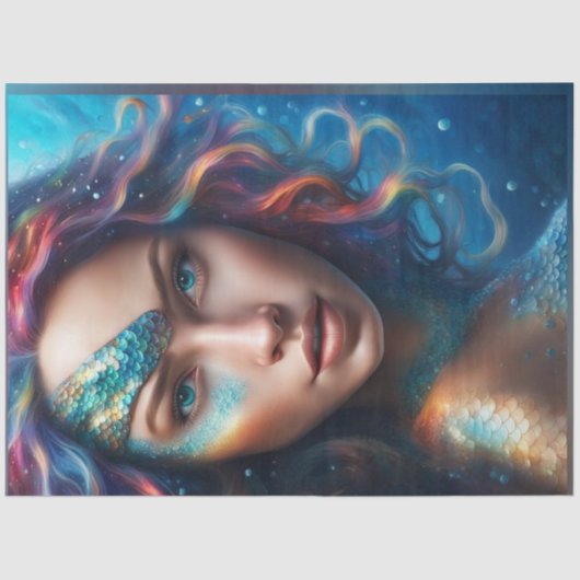 Mousseline Papier de découpage du portrait de sirène (Recto)