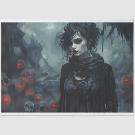 Mousseline Papier de découpage éffrayant fille 4 (Recto)