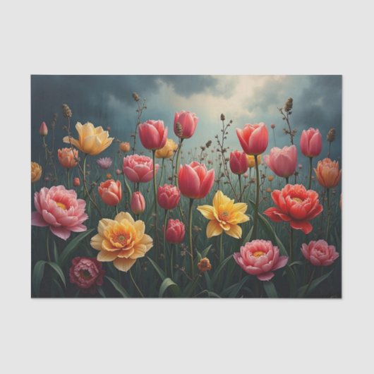 Mousseline Papier de découpage en fleurs de minuit | Jardin s (Recto)