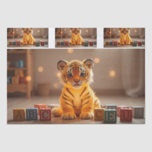 Mousseline Papier de découpage en forme de petit tigre mignon