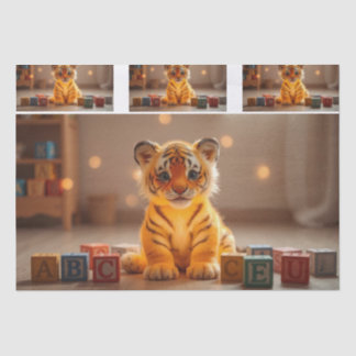 Mousseline Papier de découpage en forme de petit tigre mignon