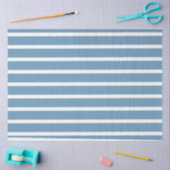 Mousseline Papier de découpage en tissu blanc bleu rayé (Artisanat)