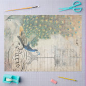 Mousseline Papier de découpage Ephemera Peacock gauche (Artisanat)