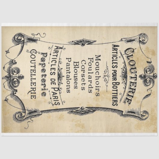 Mousseline Papier de découpage Étiquette Clouterie (Recto)