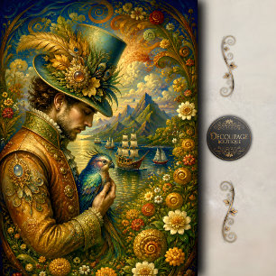 Mousseline Papier de découpage fantaisiste maritime noble