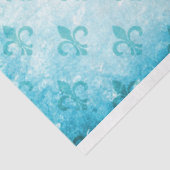Mousseline Papier de découpage Fleur De Lis Aqua (Détail)