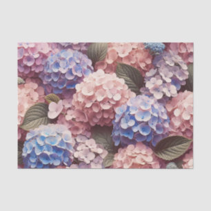 Mousseline Papier de découpage fleurs d'hortensia rose violet