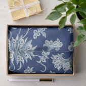 Mousseline Papier de découpage floral bleu et blanc (Cadeau)