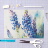 Mousseline Papier de découpage floral bleu LUPINS (Artisanat)