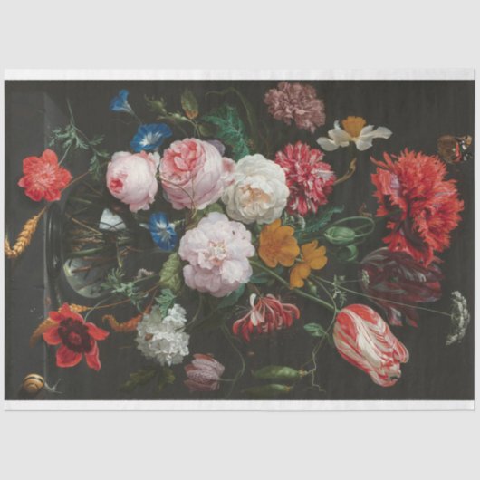 Mousseline Papier de découpage floral d'art fin (Recto)