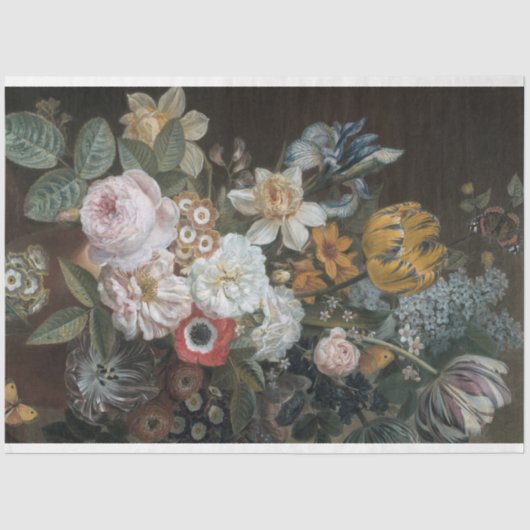 Mousseline Papier de découpage floral d'art fin (Recto)