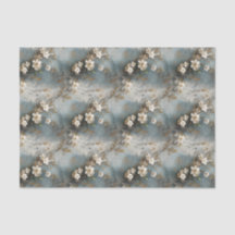 Papier de découpage floral Dusty Blue et Ivory Sha