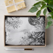 Mousseline Papier de découpage floral noir et blanc (Cadeau)