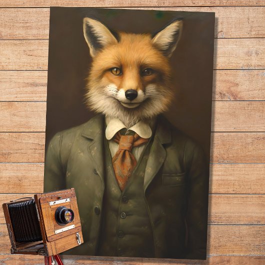 Mousseline Papier de découpage Fox in Suit 2