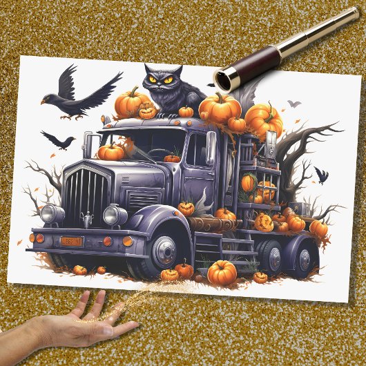 Mousseline Papier de découpage Halloween Truck 3